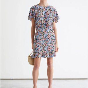 & Other Stories Batwing Sleeve Ruffle Mini Dress